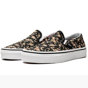 Vans Floral Black & Dusty Rose